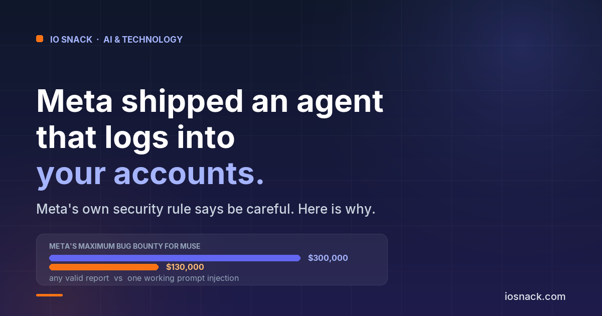 Meta Just Shipped an AI Agent That Logs Into Your Accounts. Meta's Own Security Rule Says Be Careful