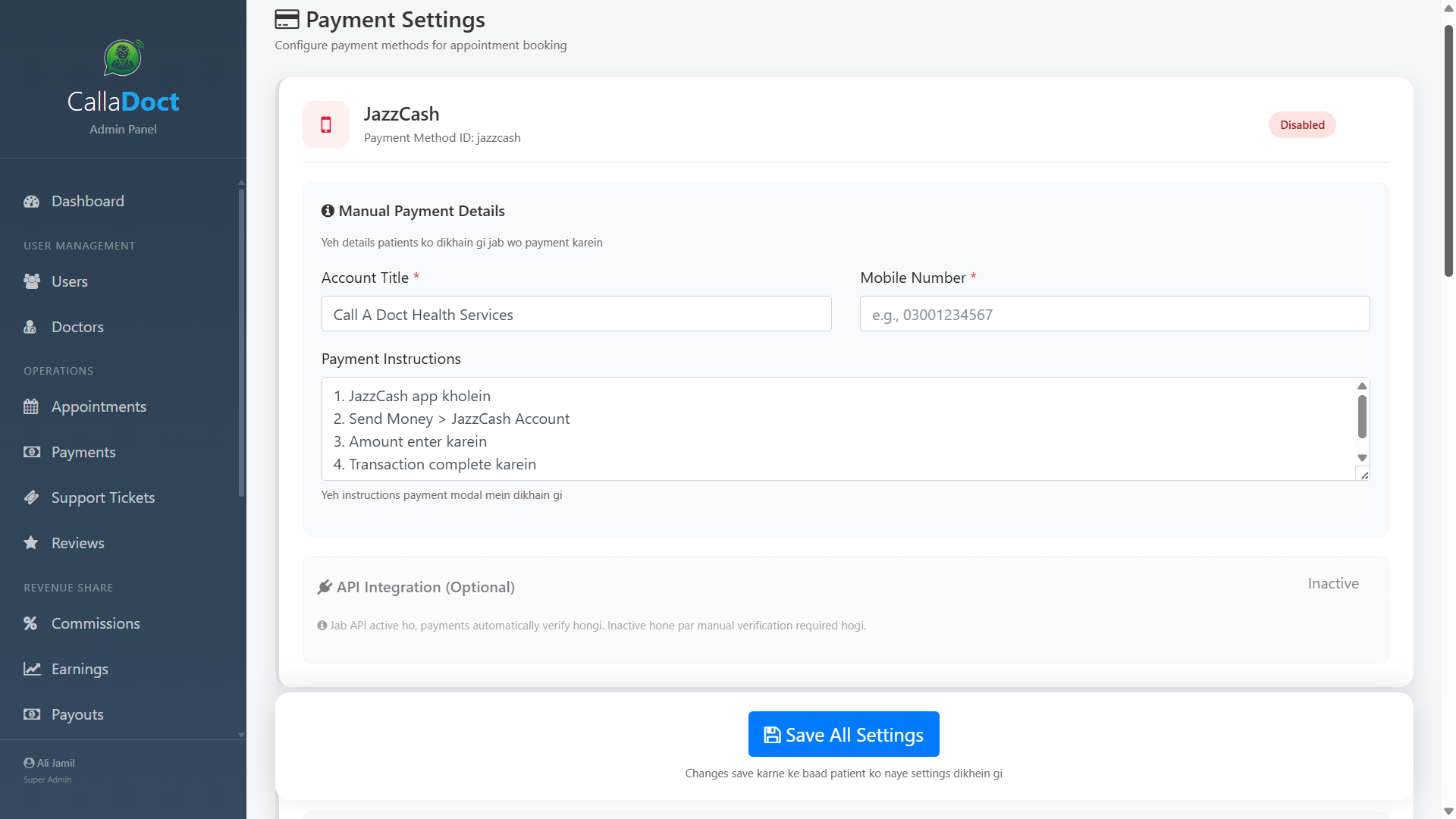 CallaDoct — Flexible payments — multi-method with proof-of-payment and admin controls — Screenshot 1
