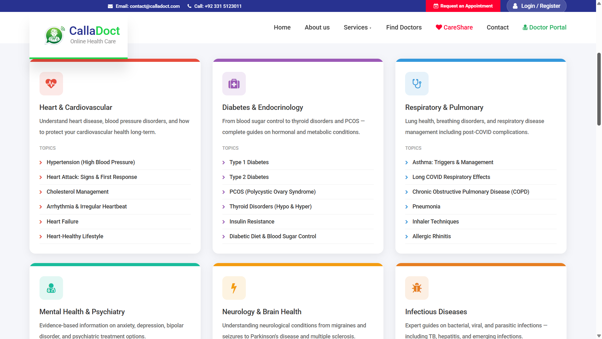 CallaDoct — Mobile-first public site with doctor discovery and services storefront — Screenshot 3