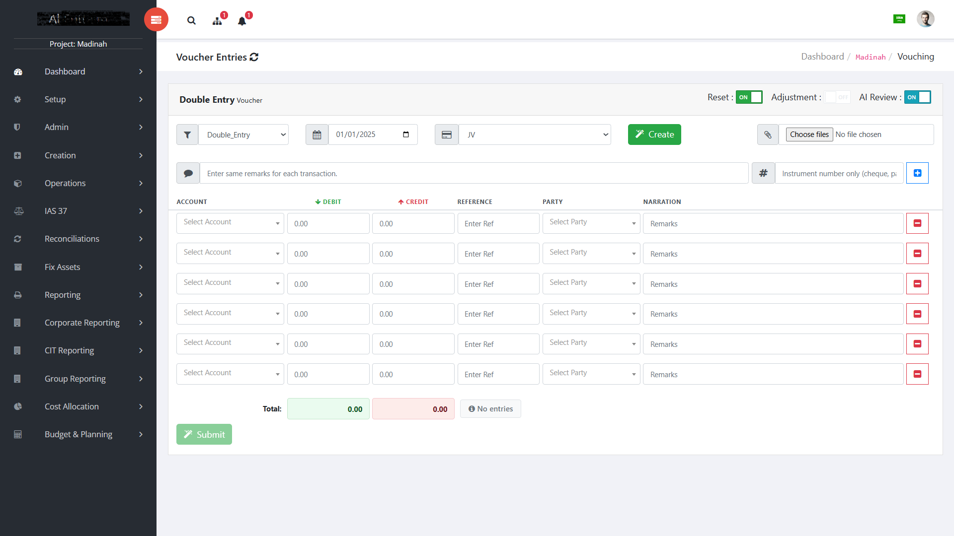 HUMAN-AI-Z — Hierarchical ledger with dual-currency, recurring vouchers and forensic audit — Screenshot 2