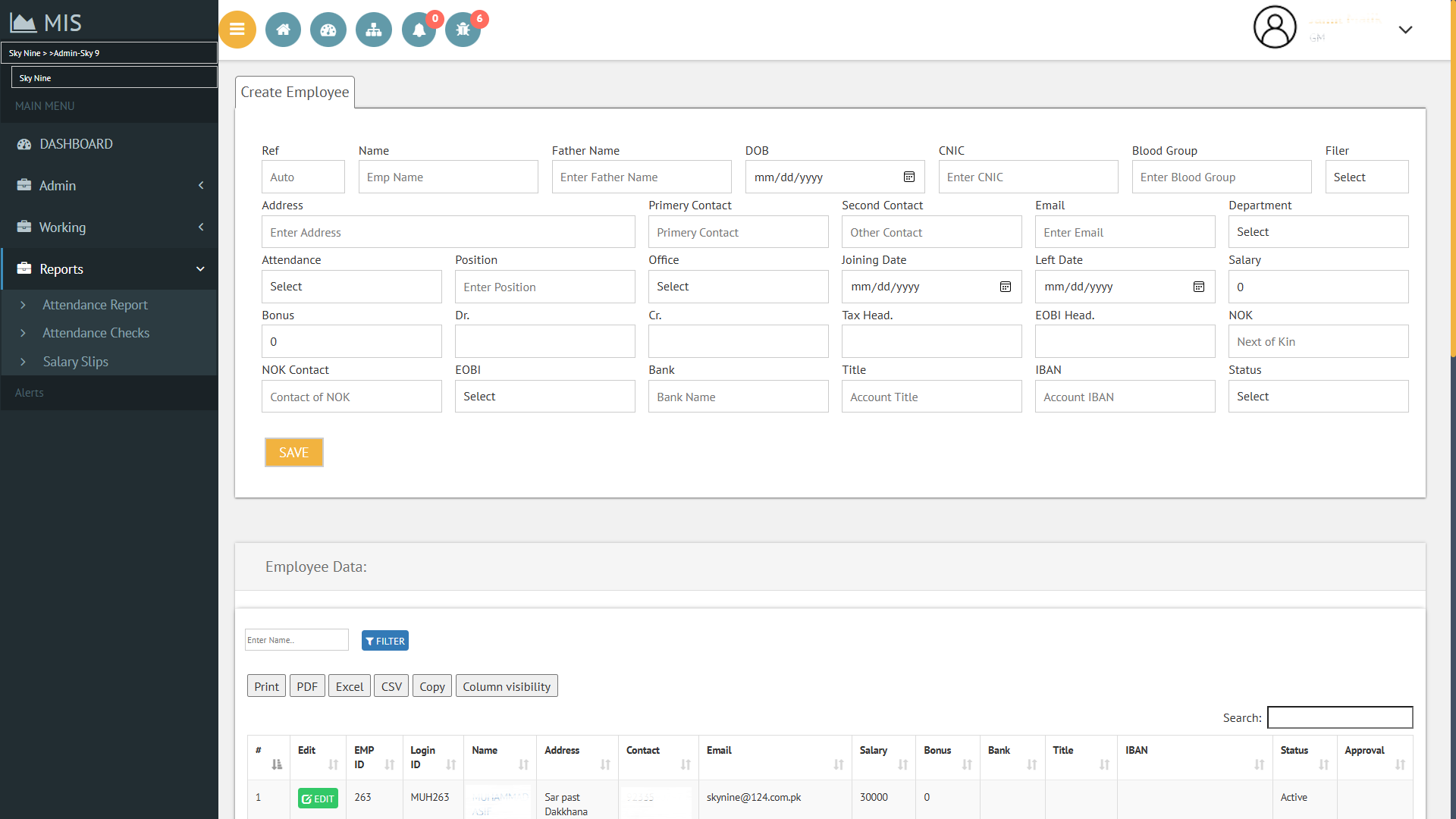 Sky Nine — End-to-end HR with auto-generated salary slips and handbooks — Screenshot 1