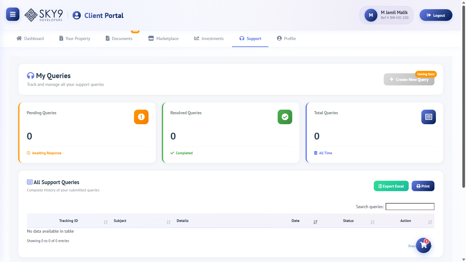 Sky Nine — Self-service buyer portal: queries, documents, investments, marketplace — Screenshot 4