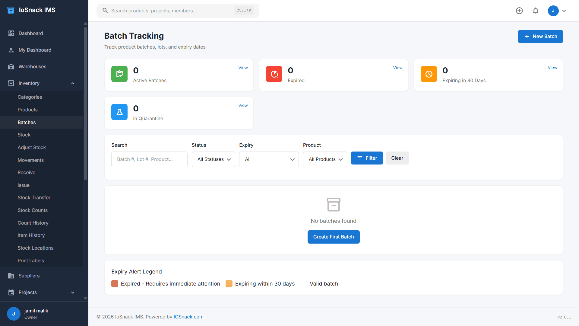 Batch & Expiry Tracking - Lot management