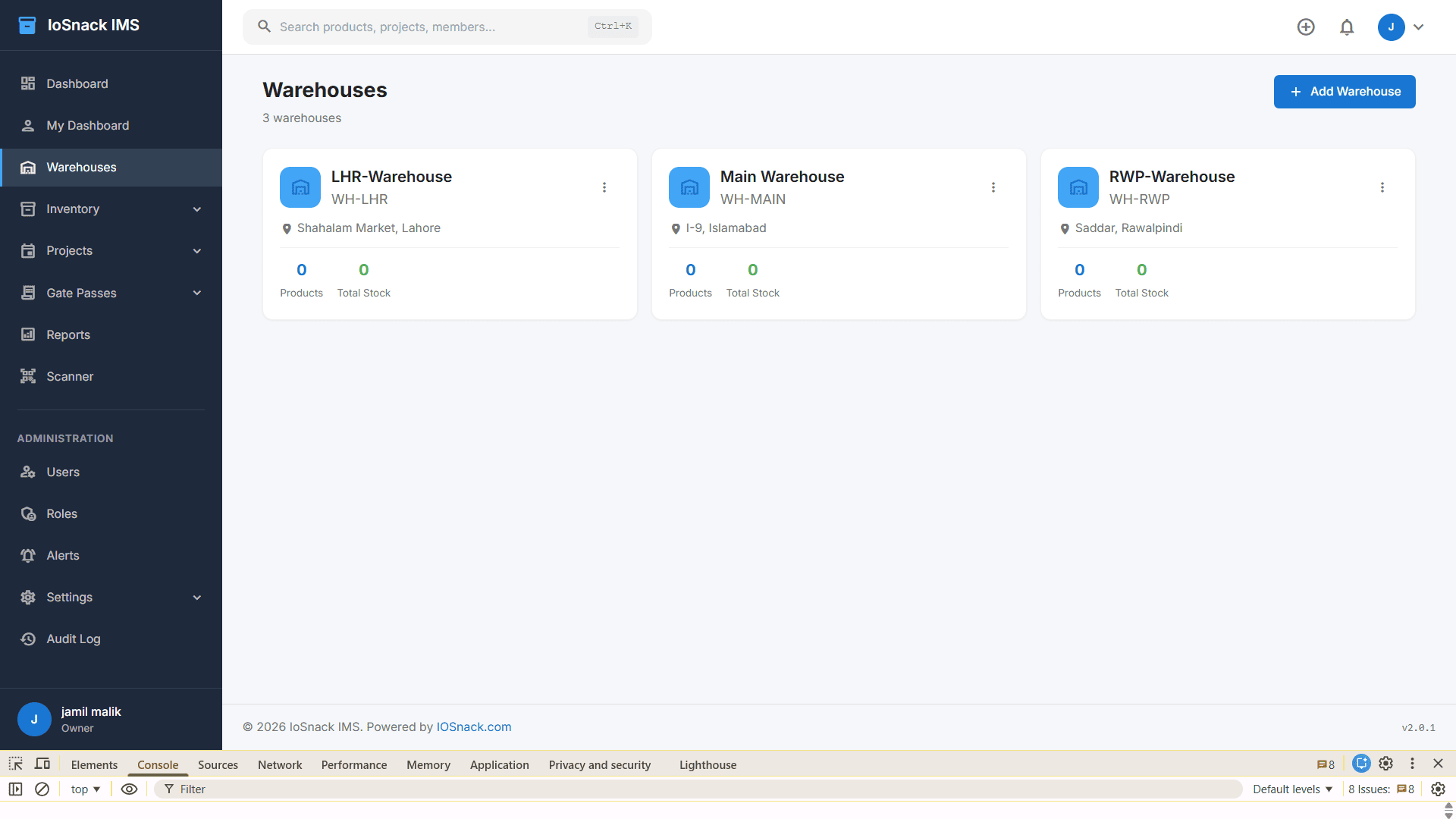 Multi-Warehouse Management - Locations and zones
